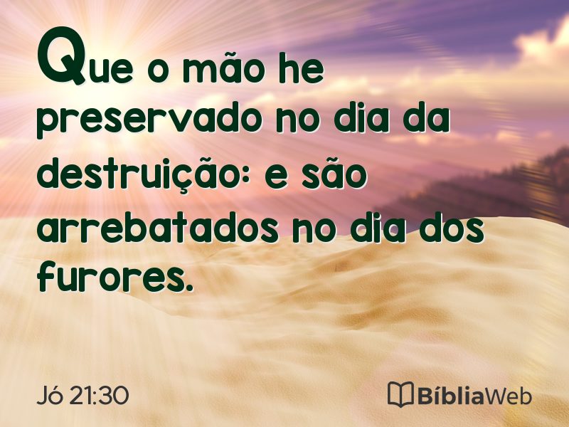 Jó 21:30 em imagem para compartilhar