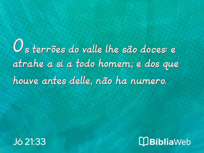 Jó 21:33 em imagem para compartilhar
