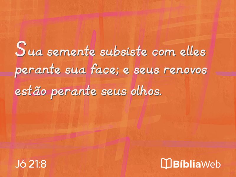 Jó 21:8 em imagem para compartilhar