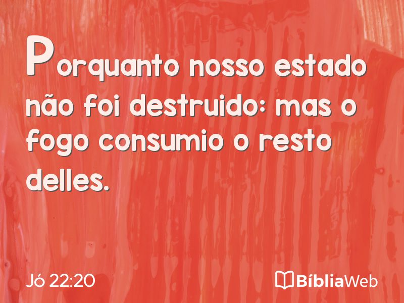 Jó 22:20 em imagem para compartilhar