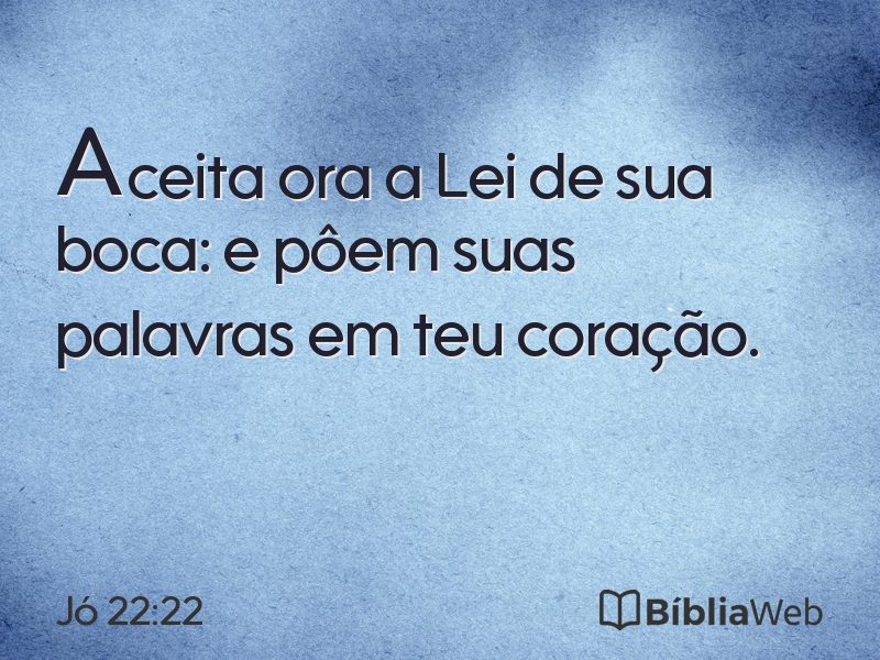 Jó 22:22 em imagem para compartilhar