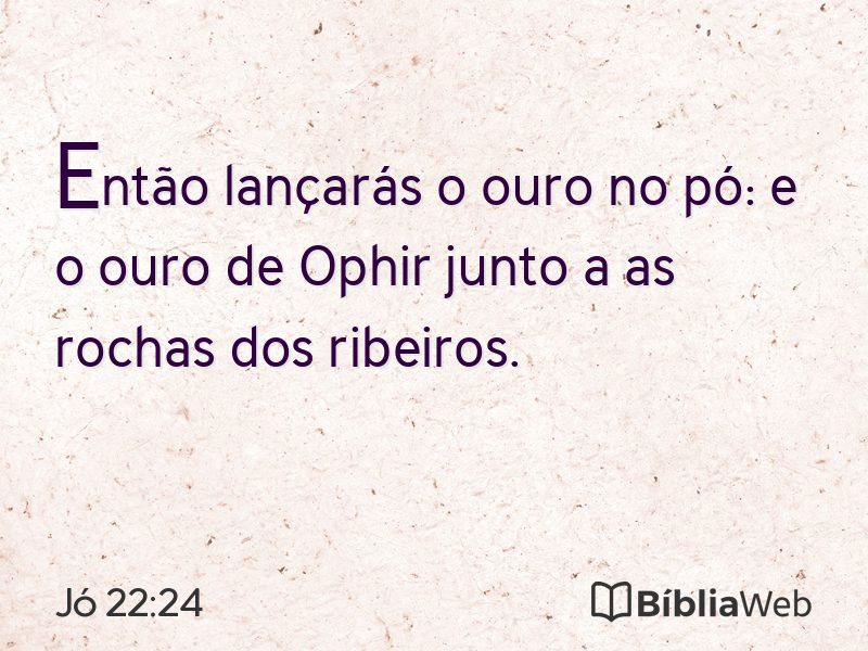 Jó 22:24 em imagem para compartilhar