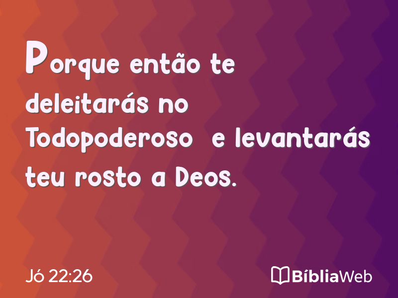 Jó 22:26 em imagem para compartilhar