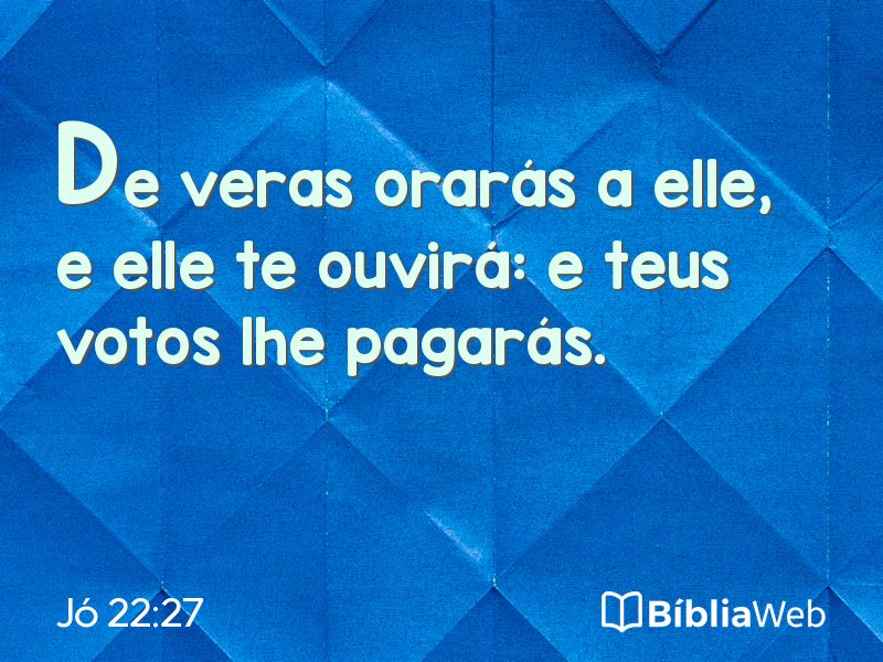Jó 22:27 em imagem para compartilhar