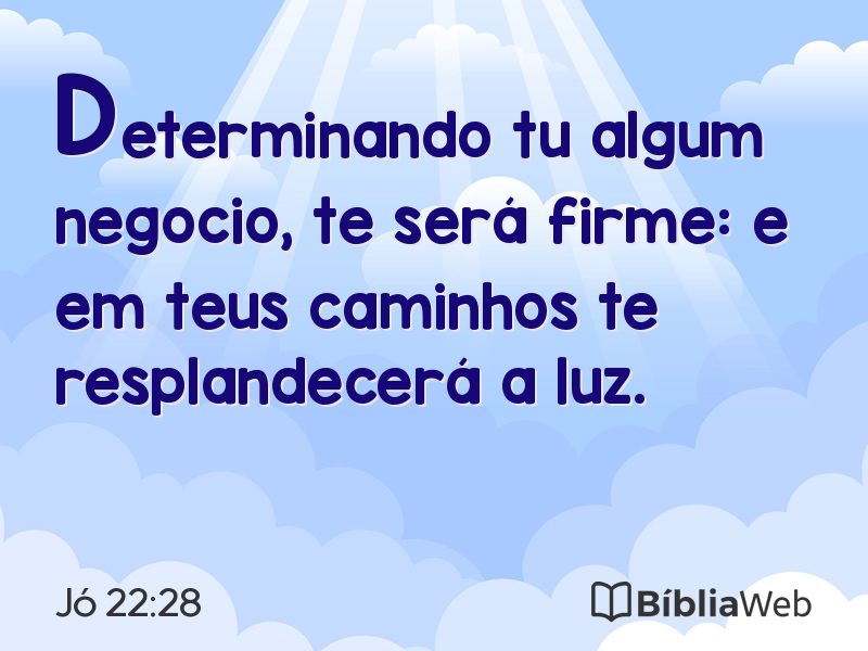 Jó 22:28 em imagem para compartilhar