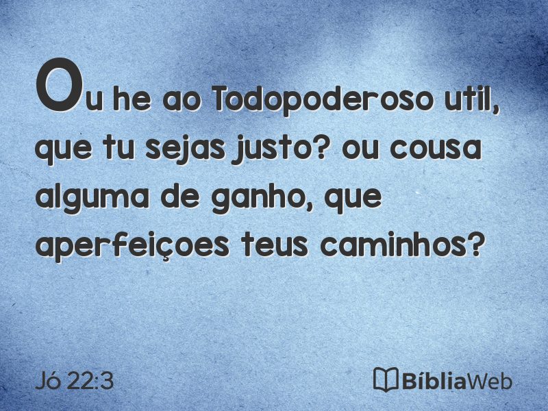 Jó 22:3 em imagem para compartilhar