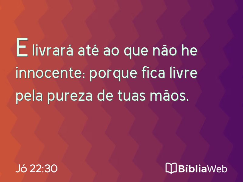 Jó 22:30 em imagem para compartilhar
