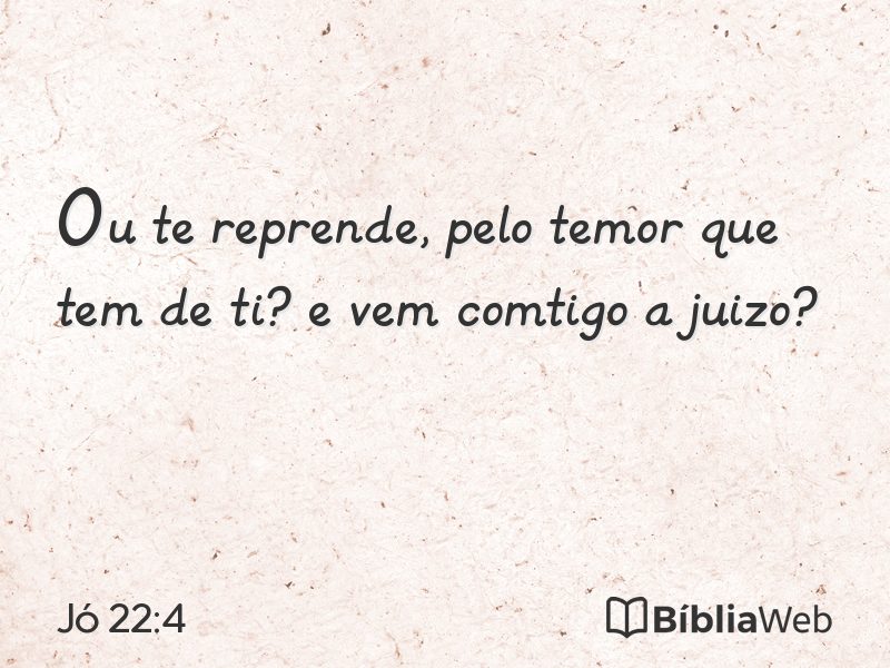 Jó 22:4 em imagem para compartilhar