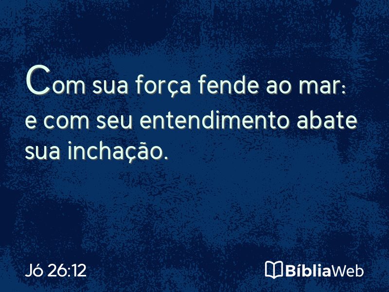 Jó 26:12 em imagem para compartilhar