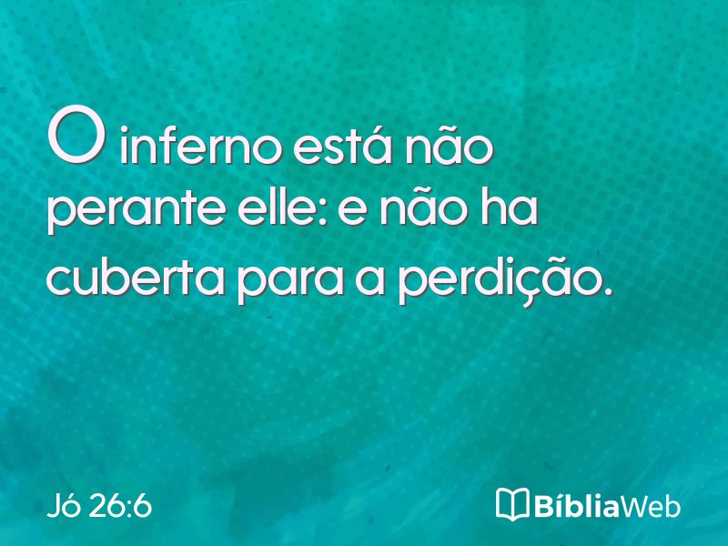 Jó 26:6 em imagem para compartilhar