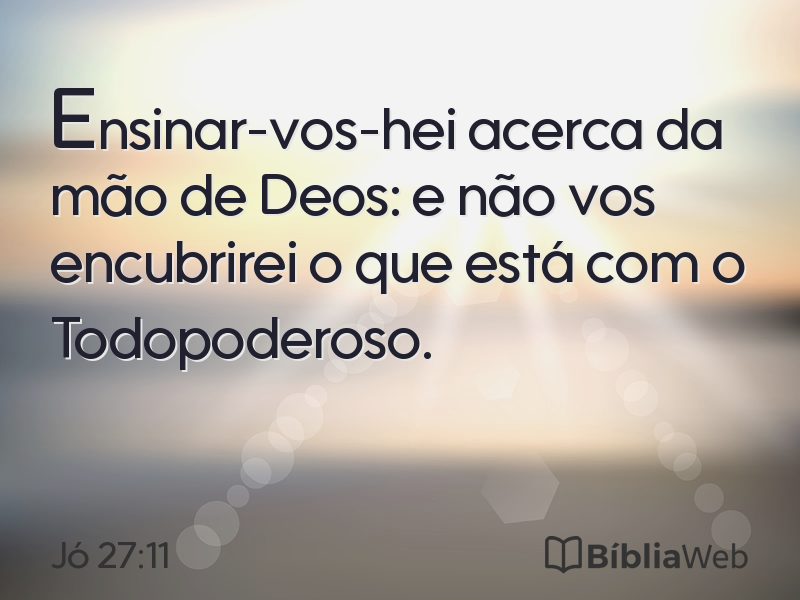 Jó 27:11 em imagem para compartilhar