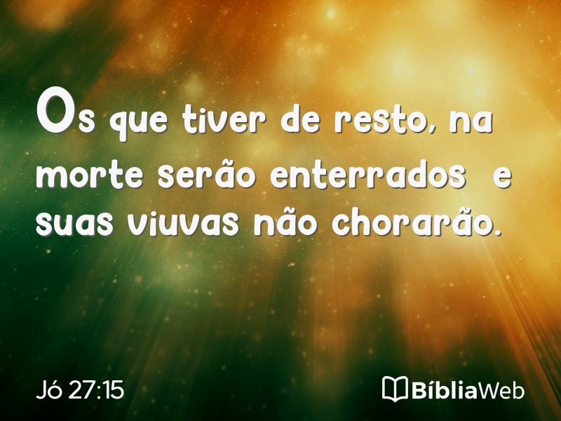 Jó 27:15 em imagem para compartilhar