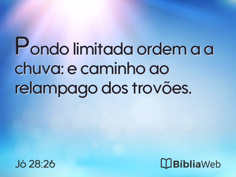 Jó 28:26 em imagem para compartilhar
