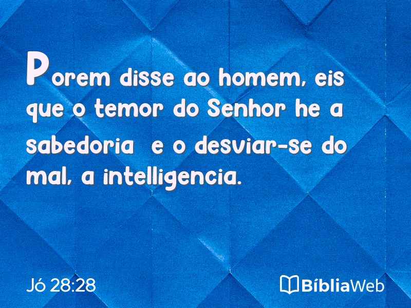 Jó 28:28 em imagem para compartilhar