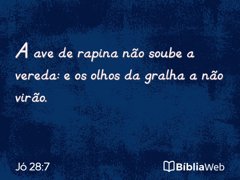 Jó 28:7 em imagem para compartilhar