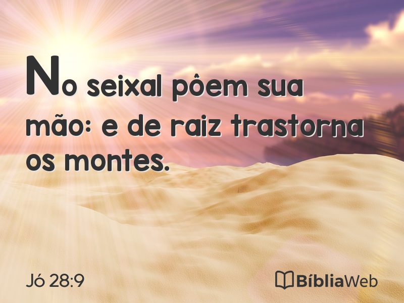 Jó 28:9 em imagem para compartilhar