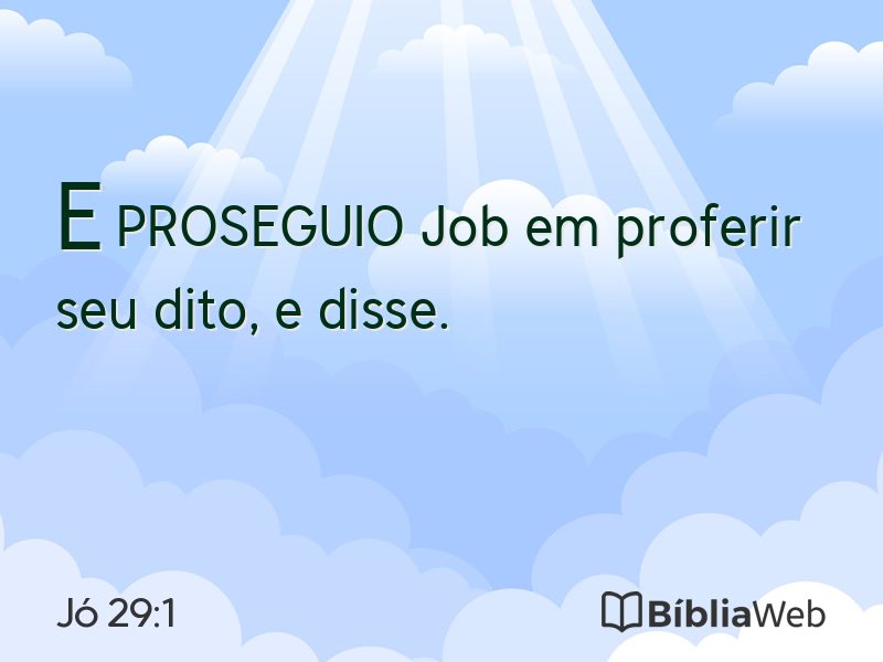 Jó 29:1 em imagem para compartilhar