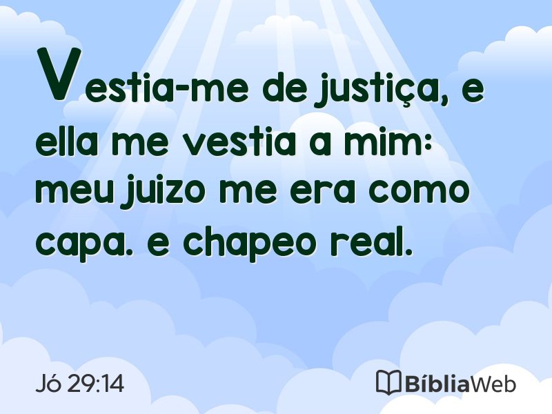 Jó 29:14 em imagem para compartilhar
