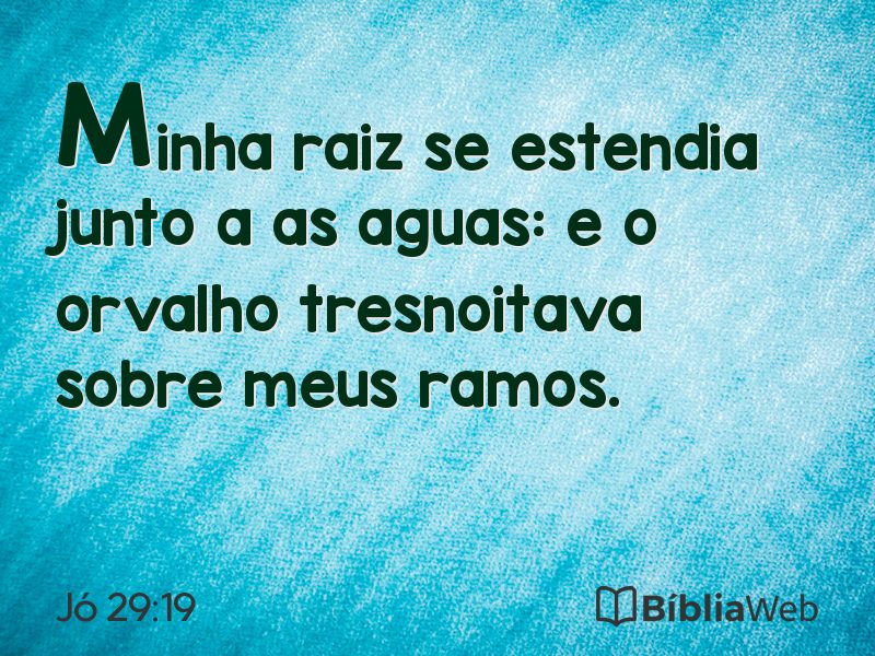 Jó 29:19 em imagem para compartilhar