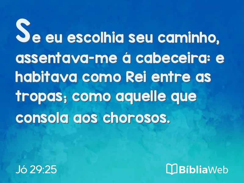Jó 29:25 em imagem para compartilhar