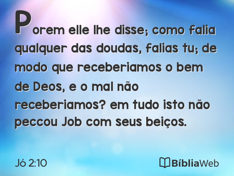 Jó 2:10 em imagem para compartilhar