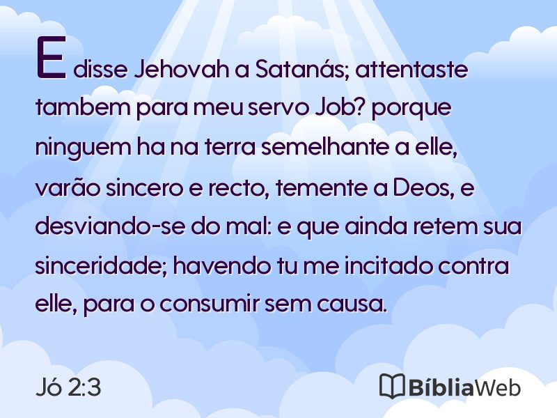 Jó 2:3 em imagem para compartilhar