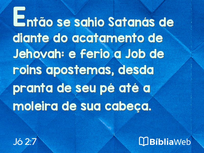 Jó 2:7 em imagem para compartilhar