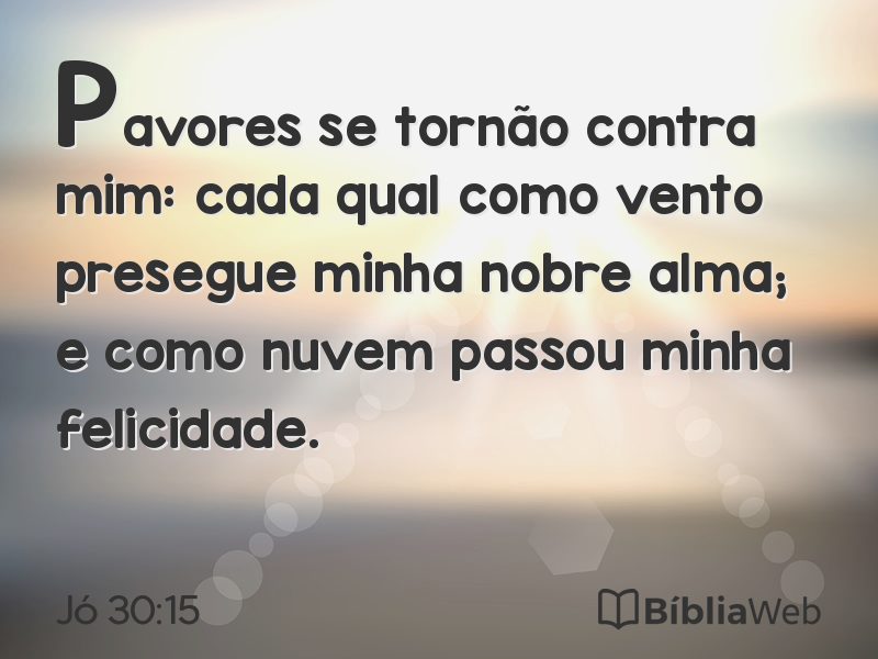 Jó 30:15 em imagem para compartilhar