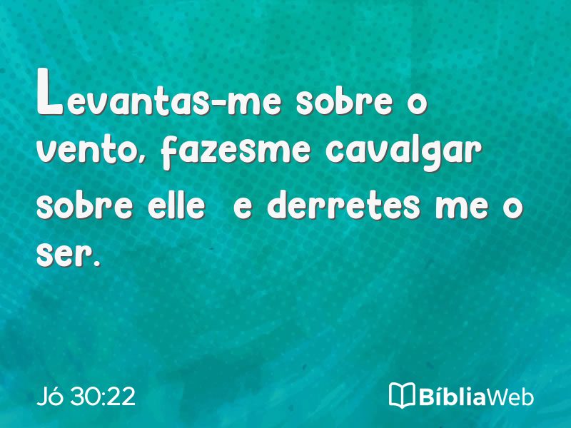 Jó 30:22 em imagem para compartilhar