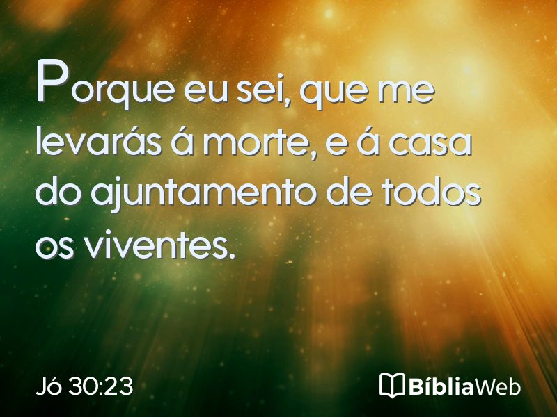 Jó 30:23 em imagem para compartilhar