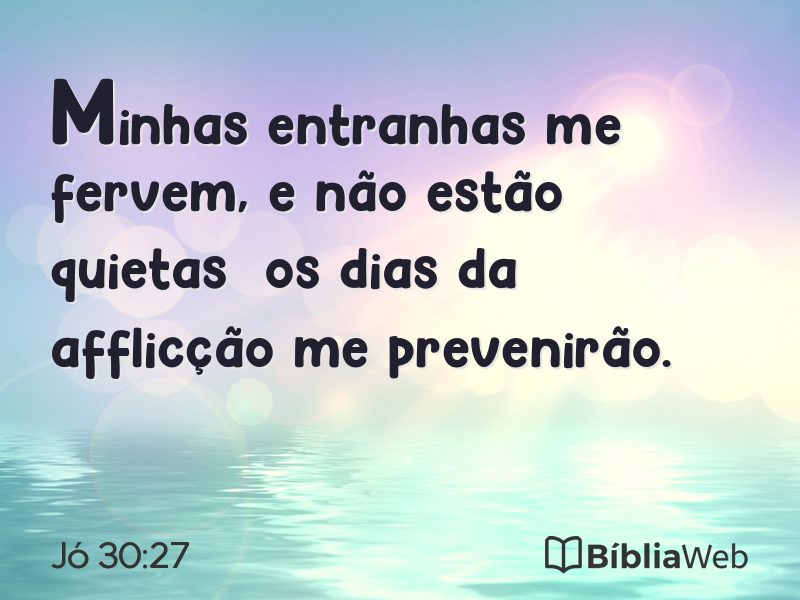 Jó 30:27 em imagem para compartilhar