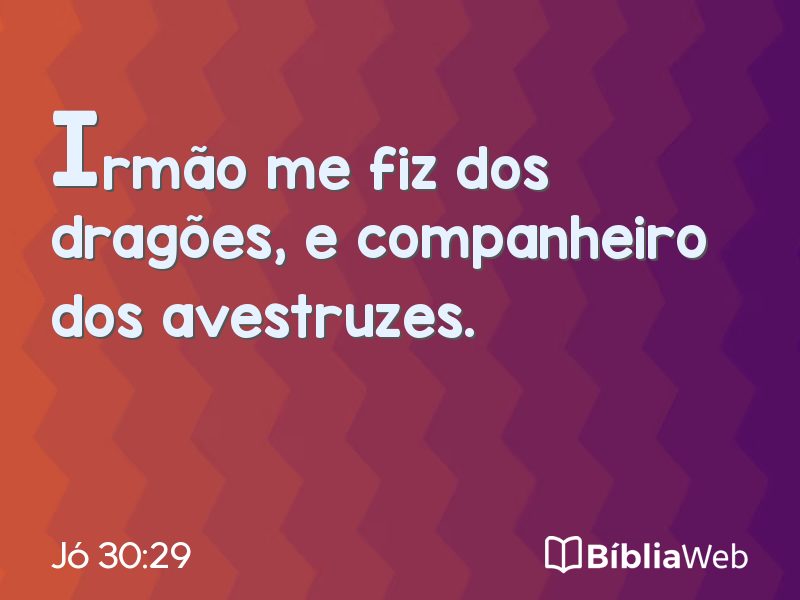 Jó 30:29 em imagem para compartilhar