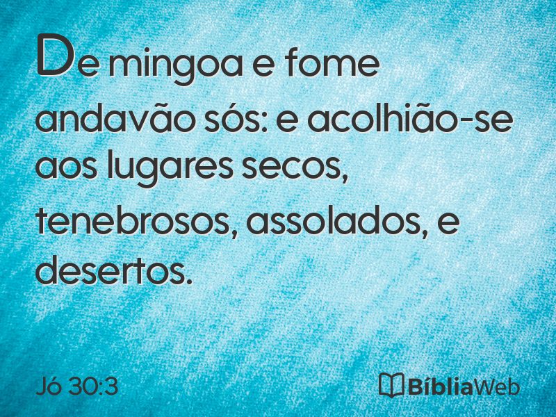 Jó 30:3 em imagem para compartilhar