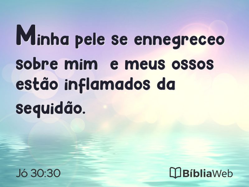 Jó 30:30 em imagem para compartilhar