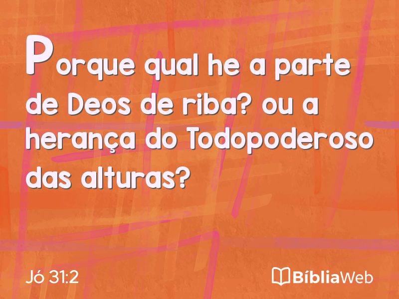 Jó 31:2 em imagem para compartilhar