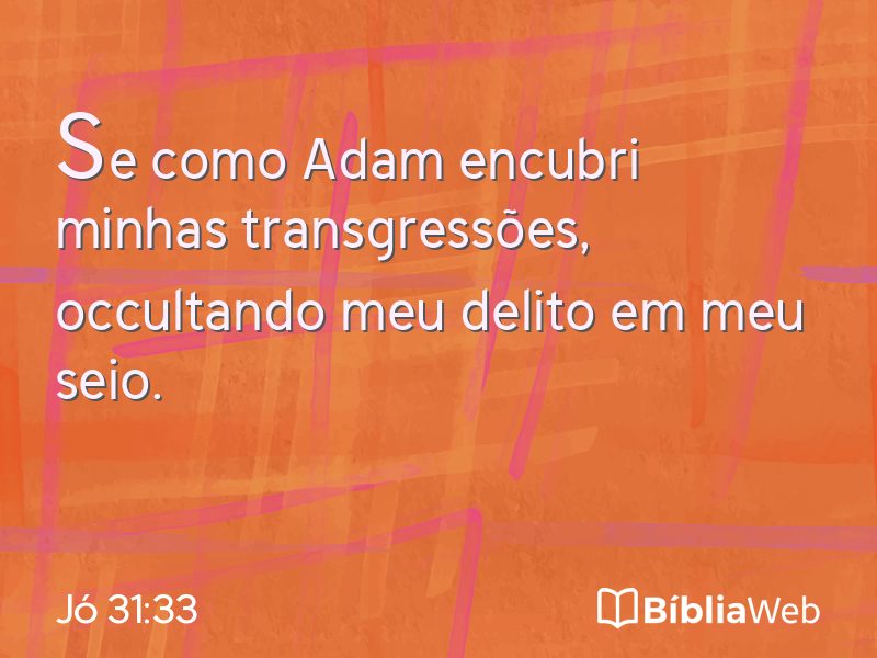 Jó 31:33 em imagem para compartilhar