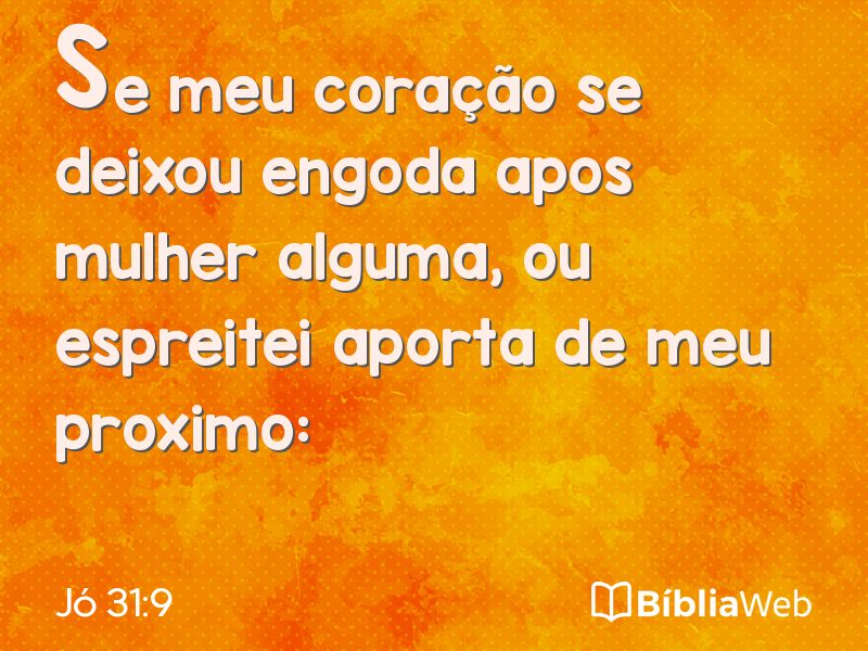 Jó 31:9 em imagem para compartilhar