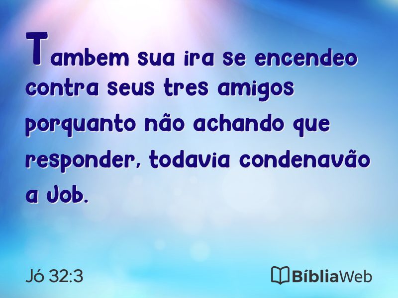 Jó 32:3 em imagem para compartilhar