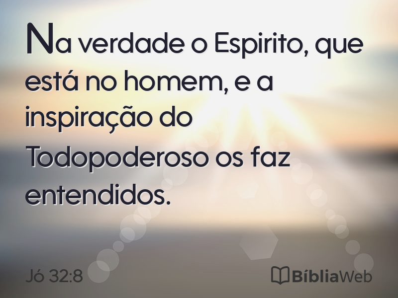 Jó 32:8 em imagem para compartilhar