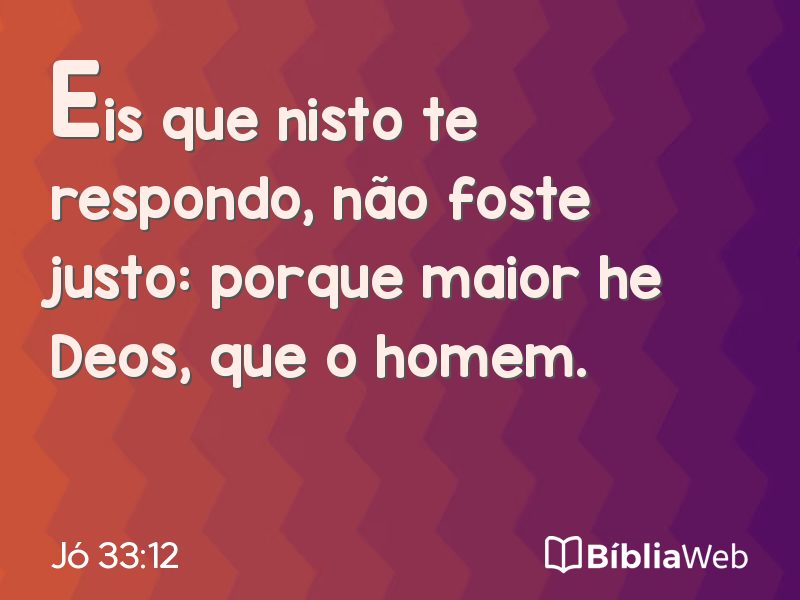 Jó 33:12 em imagem para compartilhar
