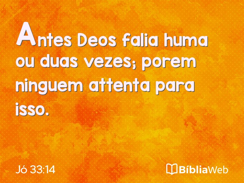 Jó 33:14 em imagem para compartilhar