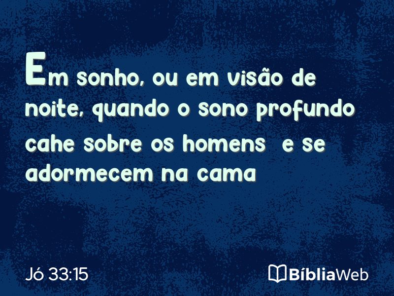Jó 33:15 em imagem para compartilhar