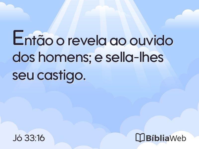 Jó 33:16 em imagem para compartilhar