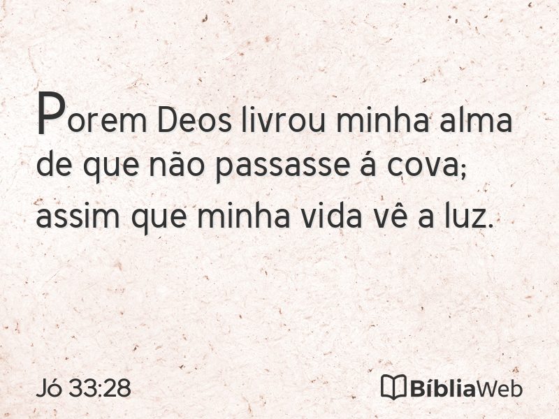 Jó 33:28 em imagem para compartilhar
