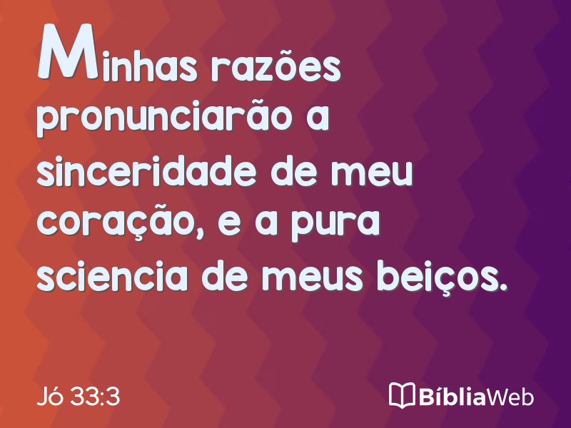 Jó 33:3 em imagem para compartilhar