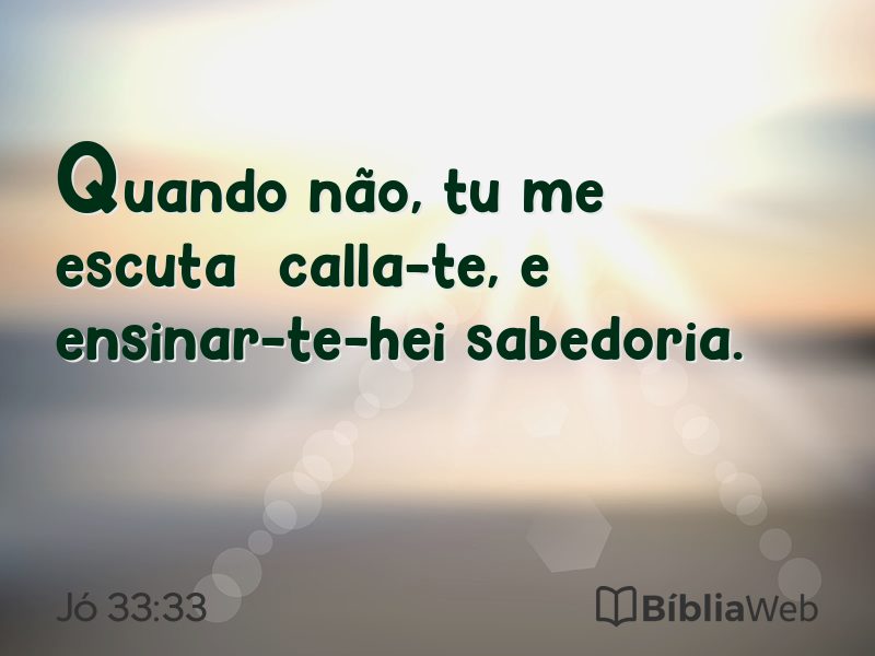 Jó 33:33 em imagem para compartilhar