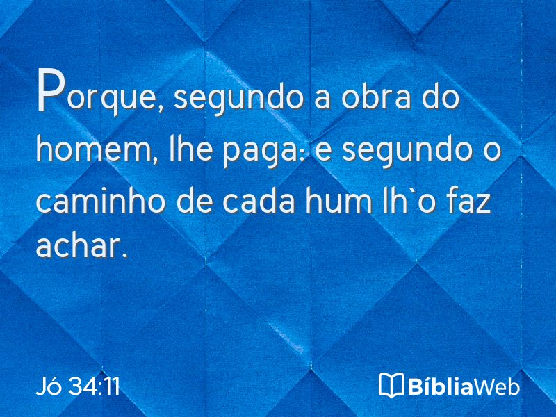 Jó 34:11 em imagem para compartilhar