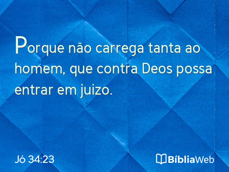 Jó 34:23 em imagem para compartilhar
