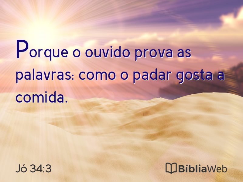 Jó 34:3 em imagem para compartilhar