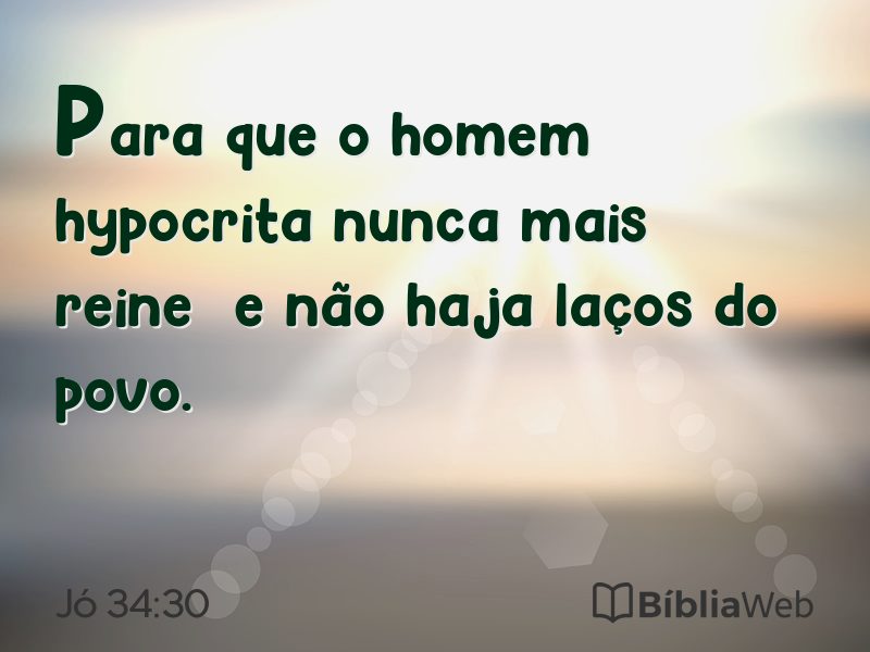 Jó 34:30 em imagem para compartilhar